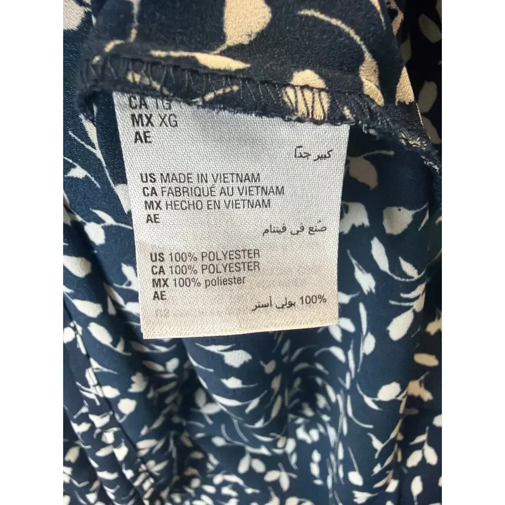 Style & Co Women's Printed‎ Pintuck Ruffle Sleeve Top size XL